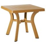 Compamia Viva 31 Resin Square Patio Dining Table in Teak Brown