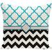 Simply Daisy 16 x 16 Express Line Geometric Print Outdoor Pillow Blue-Black