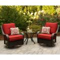 Hanover Orleans 3-Piece Outdoor Swivel Rocking Chat Set