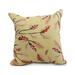 Simply Daisy 18 x 18 Wild Oak Leaves Cream Floral Print Outdoor Decorative Throw Pillow