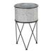 Mainstays Karvel Galvanized Metal Column Planter with Stand 15.7 in Dia. x 28 in H