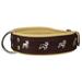 Real Leather Soft Leather Padded Dog Collar Bulldog (19 -22 Neck; 2 Wide Brown/Beige)