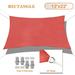Sunshades Depot 12 x 22 Sun Shade Sail Rectangle 180 GSM HDPE Permeable Curved Edge Canopy Red Custom Size Available Commercial Grade Standard