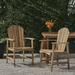 Ariel Outdoor Weather Resistant Acacia Wood Adirondack Dining Chairs Set of 2 Natural Finish