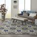 Nourison Aloha Indoor/Outdoor Grey/Blue 9 6 x 13 Area Rug (10x13)