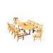 Grade-A Teak Dining Set: 10 Seater 11 Pc: 94 Mas Oval Trestle Leg Table And 10 Osborne Arm Chairs Outdoor Patio WholesaleTeak #51OS1311