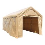 ALEKO 10 x 20 Steel Frame with PVC Removable Walls Canopy Carport Tent Heavy Duty Beige Color