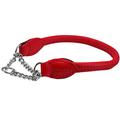 Rolled Genuine Leather Martingale Dog Collar Choker Red 7 Sizes (#2 - Neck Circumf.8.5-10.5)