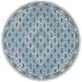 SAFAVIEH Courtyard Nicholas Geometric Diamonds Indoor/Outdoor Area Rug 6 7 x 6 7 Round Navy/Grey