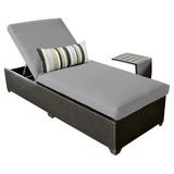 TK Classics Barbados Wicker Patio Chaise Lounge with Optional Side Table