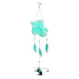 CoTa Global Aqua Sea Turtle Hanging Sea Glass Wind Chime 32.68 Inch Nautical Glass Windchime Outdoor Decor for a Harmonic Porch Patio & Garden Unique Beach Art Indoor Wind Chime Window Mobile