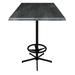 Holland Bar Stool 42 in. Black Table with 36 x 36 in. Indoor & Outdoor Black Steel Square Top