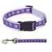 Two Tone Pawprint Matching Dog Collar & Leash Sets Stylish Paw Print Reinforced(Medium Purple Combo - Collar & Lead)