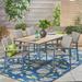 Harper Outdoor 7 Piece Aluminum and Wicker Dining Set with Faux Wood Top Natural Gray Gray