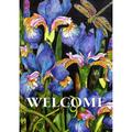 Toland Home Garden Iris And Dragonfly Flower Welcome Flag Double Sided 28x40 Inch