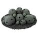 Slate Green Hollow Ceramic Fire Balls | Mixed Set of 23