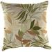 Jordan Manufacturing 16 x 16 Oasis Nutmeg Beige Leaves Square Outdoor Throw Pillow