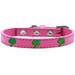Mirage Pet 631-24 BPK16 Green Palm Tree Widget Dog Collar Bright Pink - Size 16