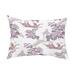 Simply Daisy 14 x 20 China Old Purple Floral Decorative Outdoor Pillow