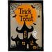 Trick or Treat Halloween Burlap Garden Flag Haunted House 12.5 x 18