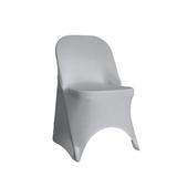 Your Chair Covers - Spandex Folding Chair Cover Silver for Wedding Party Birthday Patio etc.