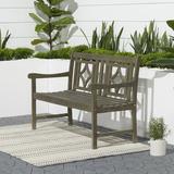 Renaissance 2-seater Outdoor Patio Diamond Hand-scraped Hardwood Bench