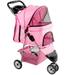 VIVO Pink 3 Wheel Pet Stroller / Cat & Dog Foldable Carrier Strolling Cart