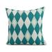 Simply Daisy 20 x 20 Harlequin Geometric Print Outdoor Pillow Blue