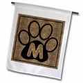 3dRose Letter M Standard Cheetah Print Cat Paw - Garden Flag 12 by 18-inch