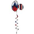 In the Breeze 2876 â€” Patriot Dual Wheels Directional Hanging Spinner â€” Fun Red White & Blue Outdoor Wind Spinner for the Home or Garden