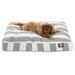 Majestic Pet | Vertical Stripe Shredded Memory Foam Rectangle Pet Bed For Dogs Removable Cover Gray Medium
