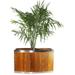 Leisure Season 18 x 28 Oval Wood Planter with Steel Trim in Medium Brown