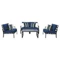 TK Classics Lexington 05c 5 Piece Aluminum Outdoor Patio Conversation Set