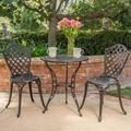 Caf-Ole Outdoor Bistro Set Black with Bronze