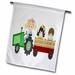 3dRose Cute Farming Children on a Tractor and Wagon Illustration Polyester 1 6 x 1 Garden Flag