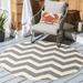 SAFAVIEH Courtyard Ayden Chevron Indoor/Outdoor Area Rug 7 10 x 7 10 Round Grey/Beige