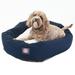 Majestic Pet Sherpa Poly/Cotton Bagel Pet Bed for Dogs Calming Dog Bed Washable Medium Blue