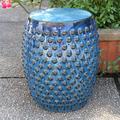 International Caravan Perforated Drum Ceramic Garden Stool