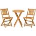 Outsunny Patio Bistro Set Wood Folding Table & Chairs Acacia Teak