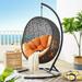 Modway Encase Swing Outdoor Patio Lounge Chair in Orange