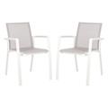 SAFAVIEH Negan Outdoor Patio Stackable Chair Grey/White Set of 2