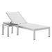 Modway Shore 2 Piece Outdoor Patio Aluminum Set in Silver White