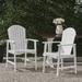 Ariel Outdoor Weather Resistant Acacia Wood Adirondack Dining Chairs Set of 2 White Finish