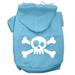 Mirage Pet 62-86 XXXLBBL Skull Crossbone Screen Print Pet Hoodies Baby Blue - 3XL - Size 20