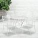 Emma + Oliver Commercial Grade 30 Round White Folding Patio Table Set-4 Square Back Chairs