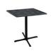 Holland Bar Stool 36 in. Black Table with 30 x 30 in. Indoor & Outdoor Black Steel Square Top