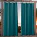 Nicole Miller Canvas Indoor/Outdoor Grommet Top Curtain Panel Pair 54 x96 Turk Teal