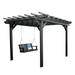 Highwood Bodhi 10 x 10 Pergola with 1 Lehigh 5ft Swing Set