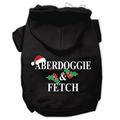 Mirage Pet Products Aberdoggie Christmas Screen Print Pet Hoodies Black Size L