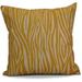 Simply Daisy 16 x 16 Wood Stripe Geometric Print Outdoor Pillow Yellow